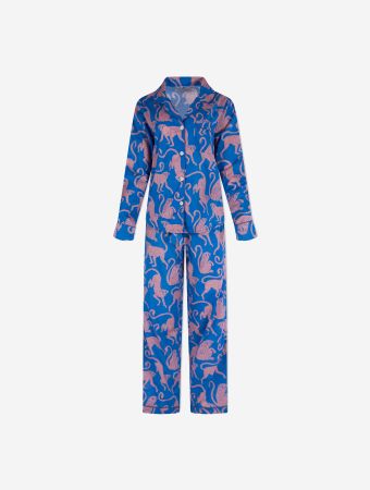 Desmond & Dempsey Blue Pink Chango Womens Long Set