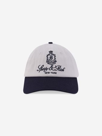 Sporty & Rich White Dark Navy Vendome Hat