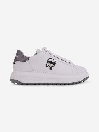 Karl Lagerfeld White Silver Kapri Lug Karl Nft Lo Lace Sneakers