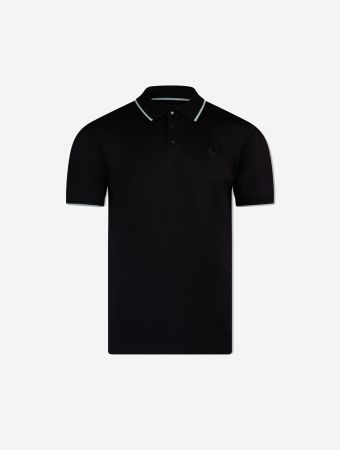 Karl Lagerfeld Black Blue Polo Shirt Press Button