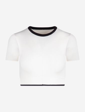 The Giving Movement Off White Softskin Sportscore Crop T Shirt