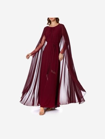 Eleganza La Mode Maroon Maxi Dress