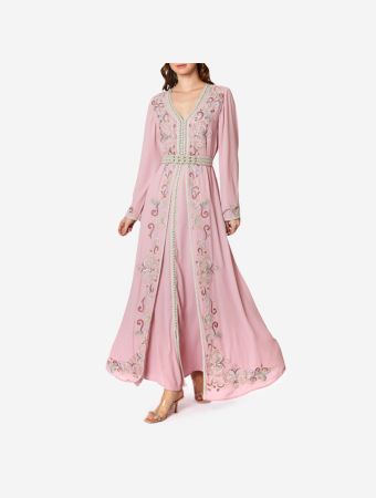 Eleganza La Mode Pink Moroccan Kaftan