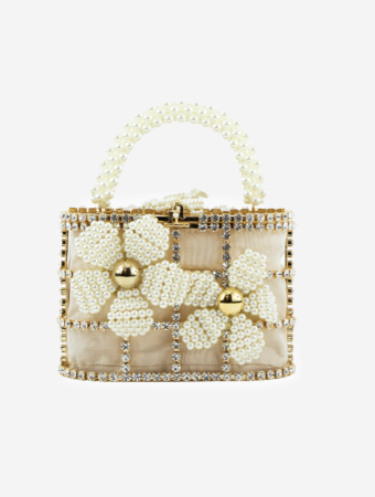 Rosantica Gold Pearls Holli Gardenia Handbag
