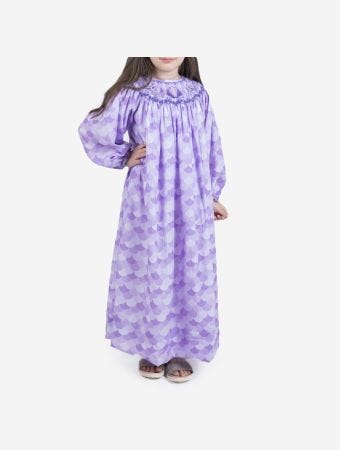 Royal Pcs Purple With Shell Jalabiya And Hair Clip
