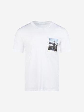 Hemult Lang White Postcard Bridge T Shirt